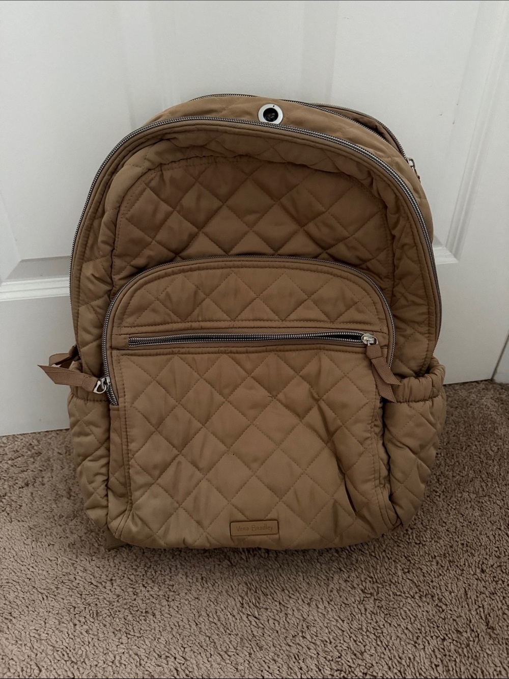 Vera Bradley Quilted Tan Laptop Backpack